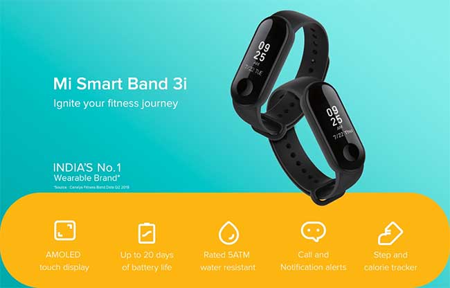 Xiaomi Mi band 3i Smartband - זול אך ללא דופק