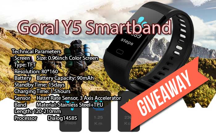 סדרה צעירה של Smartband -Goral Y5 International Giveaway!