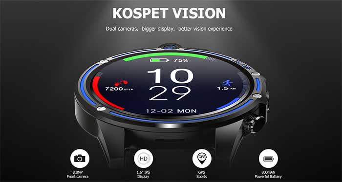 Kospet Vision 4G Smartwatch עם מצלמה כפולה נמצא כאן